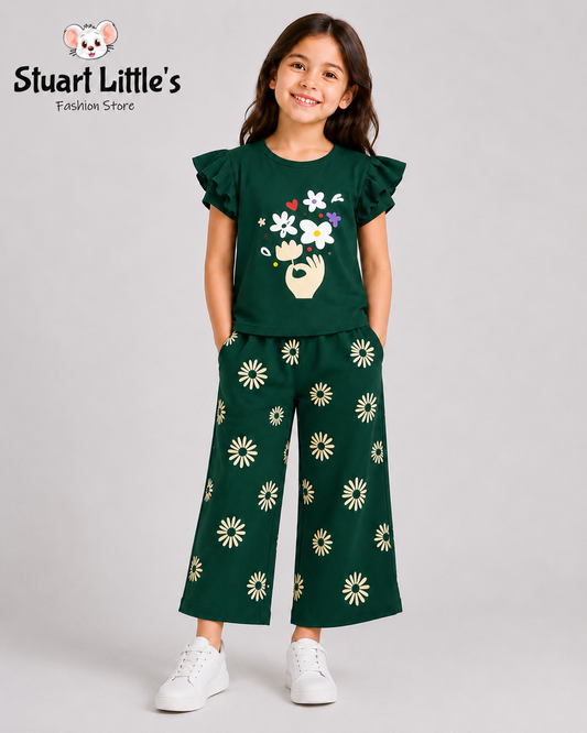 Girls Printed T-shirt & trouser Set