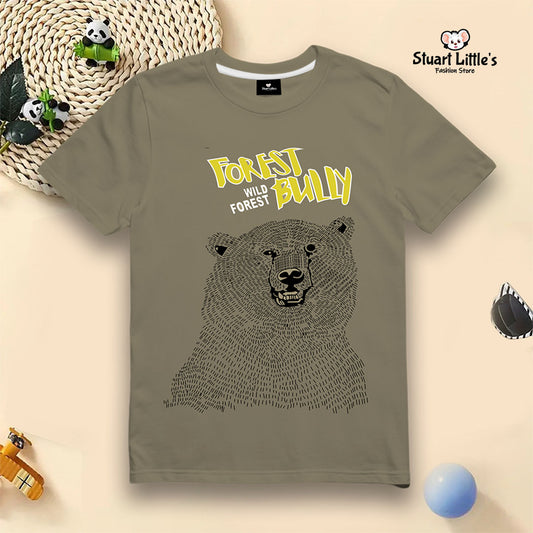 Wild Forest Bear Printed T-shirt