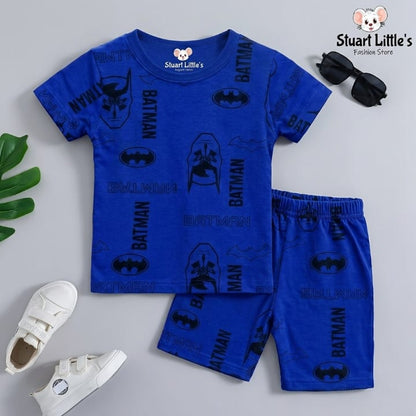 Boys Black Batman Print Set