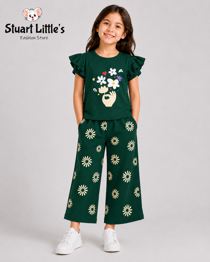 Girls Printed T-shirt & trouser Set