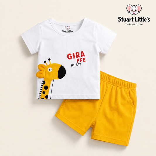 Boys Giraffe T-shirt & Shorts Set